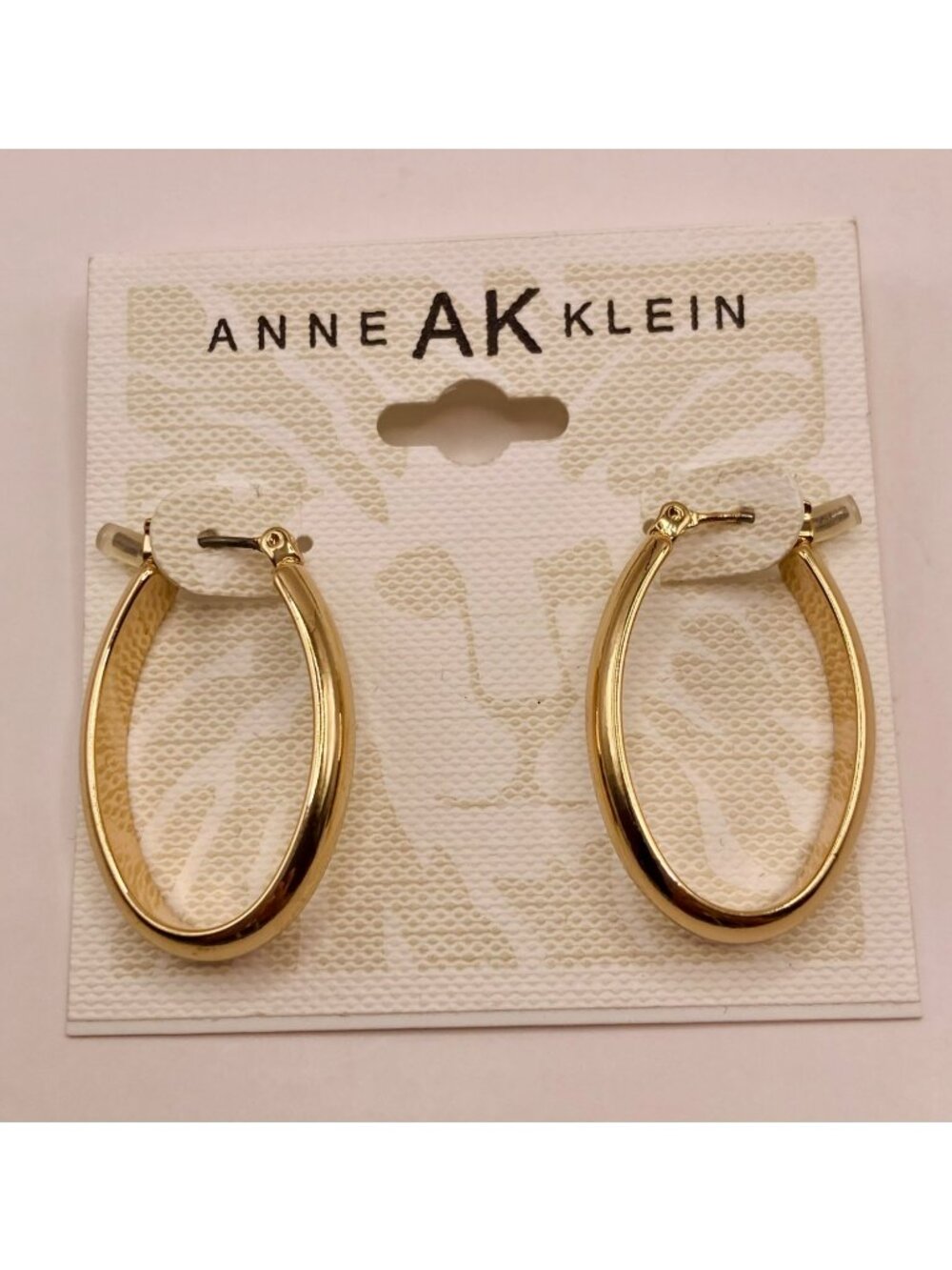 New Anne Klein Gold-Tone Oval Hoop Earrings -60B